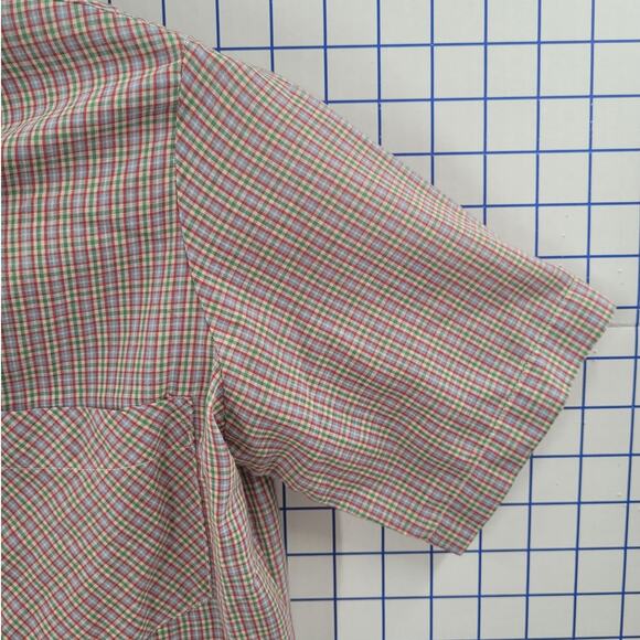 Sisons Vintage Pastel Plaid Cottage Short Sleeve Button Down Blouse Retro sz S - Picture 8 of 10